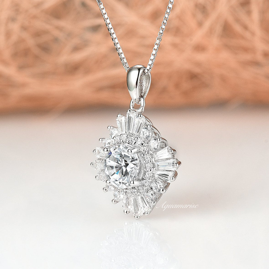 Joelle Simulated Diamond (cz) Necklace- Sterling Silver