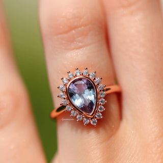 Anna Teardrop Alexandrite Ring- 14K Rose Gold Vermeil