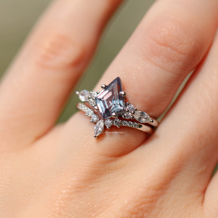 Skye Kite™  Alexandrite Engagement Ring Set- 14K White Gold