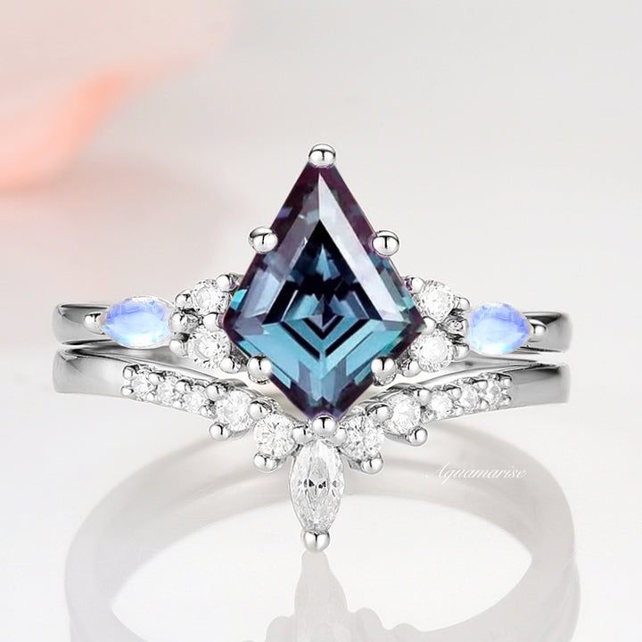 Skye Kite™ Alexandrite & Moonstone Ring Set- Sterling Silver