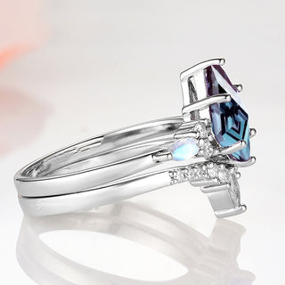 Skye Kite® Alexandrite & Moonstone Ring Set in Sterling Silver