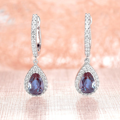 Vera Teal & Purple Alexandrite Earrings- Sterling Silver