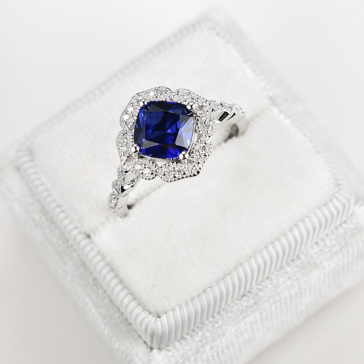 Luxe Sapphire Ring -Sterling Silver