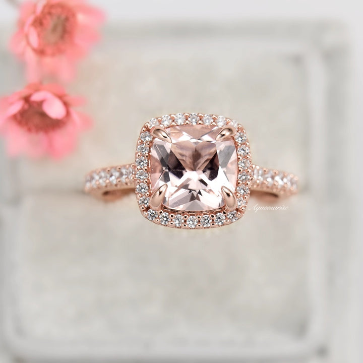 Belle Morganite Ring- 14K Rose Gold Vermeil