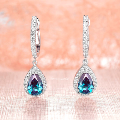 Vera Teal & Purple Alexandrite Earrings- Sterling Silver