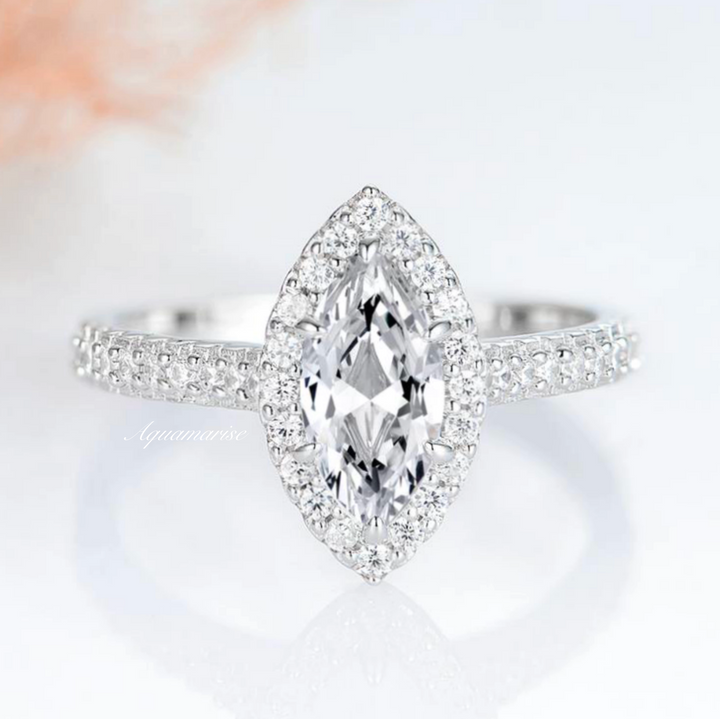 Valeria White Sapphire Ring- Sterling Silver