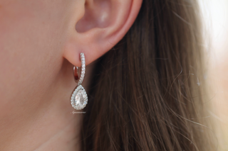 Vera Teardrop White Sapphire Drop Earrings in Sterling Silver