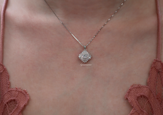 Joelle Simulated Diamond Starburst Pendant Necklace in Sterling Silver