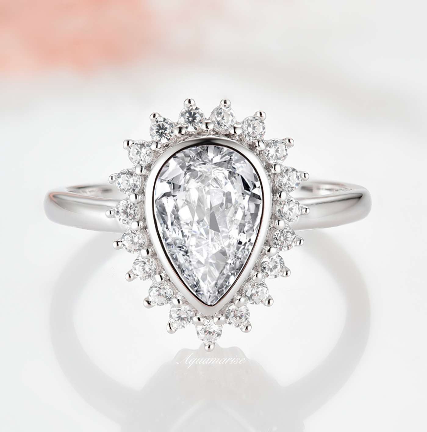 Anna Simulated Diamond Ring- Sterling Silver