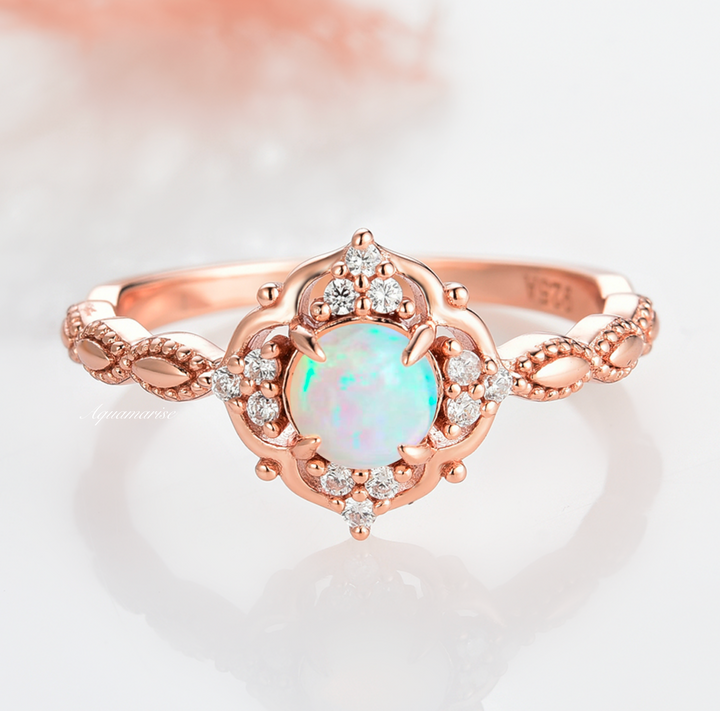 Claire Australian Opal Ring-14K Rose Gold Vermeil