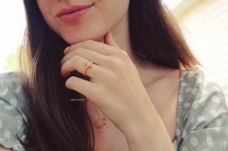 Australian Opal Ring-14K Yellow Gold Vermeil