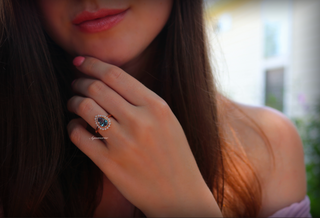 Anna Teardrop Alexandrite Ring- 14K Rose Gold Vermeil