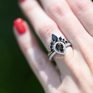 Amy Rutilated Quartz & Black Onyx Ring Set in Sterling Silver