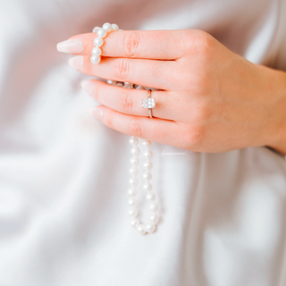 2CT Solitaire Elongated Cushion Cut Moissanite Engagement Ring in 14K White Gold