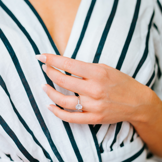 Bliss Moissanite Engagement Ring in 14K White Gold