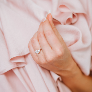 Emerald Cut Moissanite Engagement Ring in 14K White Gold