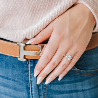 Cushion Cut Lab-Grown Diamond Engagement Ring- 14K White Gold (IGI Certified)