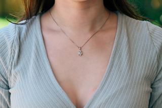 Vintage Natural Aquamarine Necklace in Sterling Silver