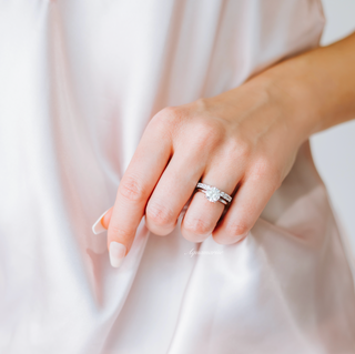 2CT Round Cut Moissanite Engagement Ring in 14K White Gold