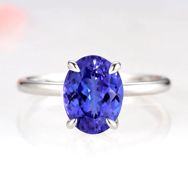 2CT Solitaire Tanzanite Ring- Sterling Silver