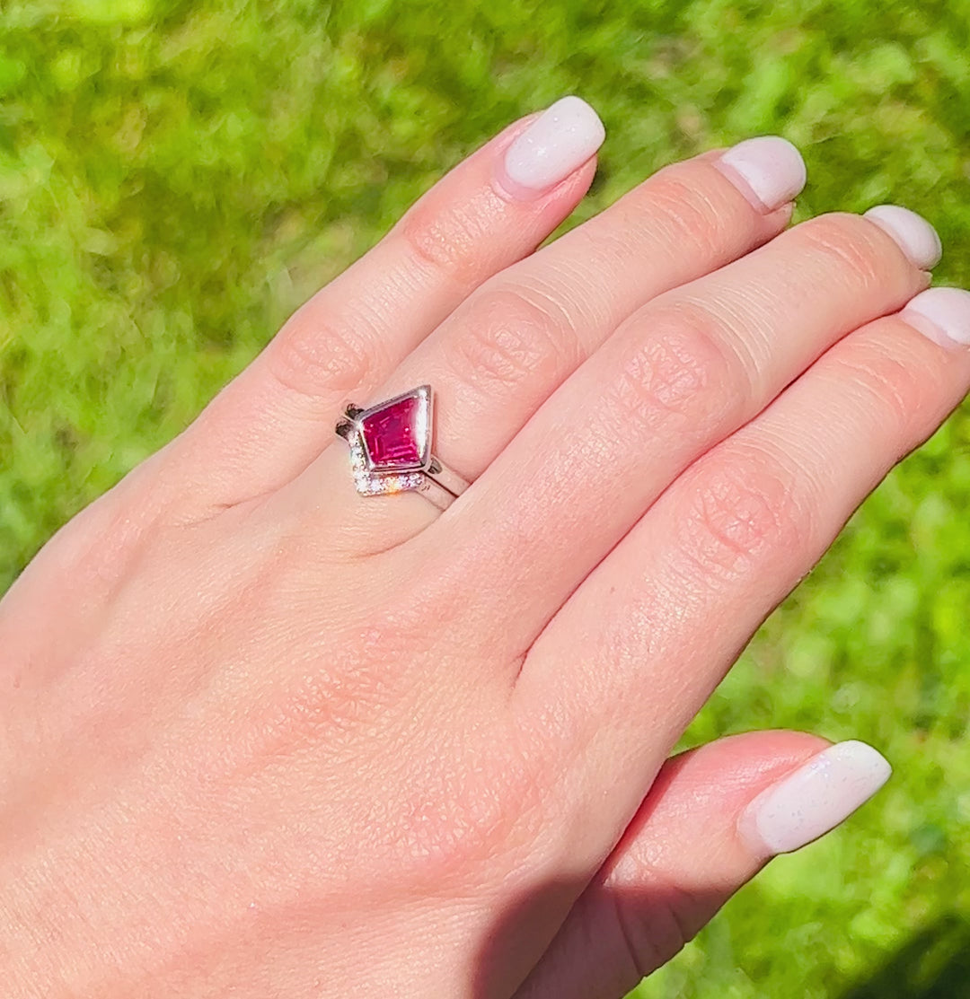 Kite Ruby Ring Set- Sterling Silver