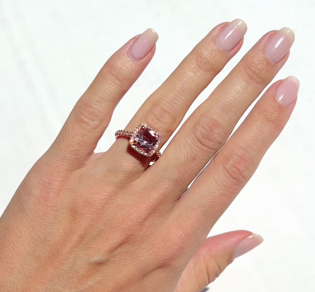 Belle Morganite Ring- 14K Rose Gold Vermeil