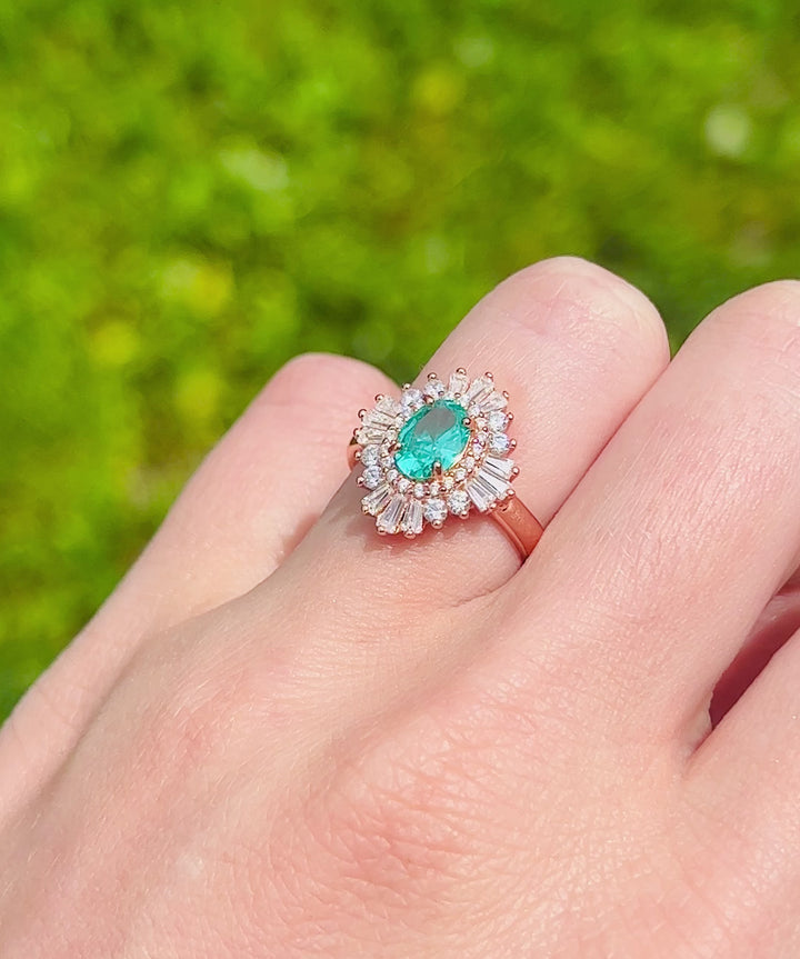 Victoria Paraiba Tourmaline Ring- 14K Rose Gold Vermeil