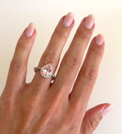 Luxe Pink Sapphire Ring- Sterling Silver