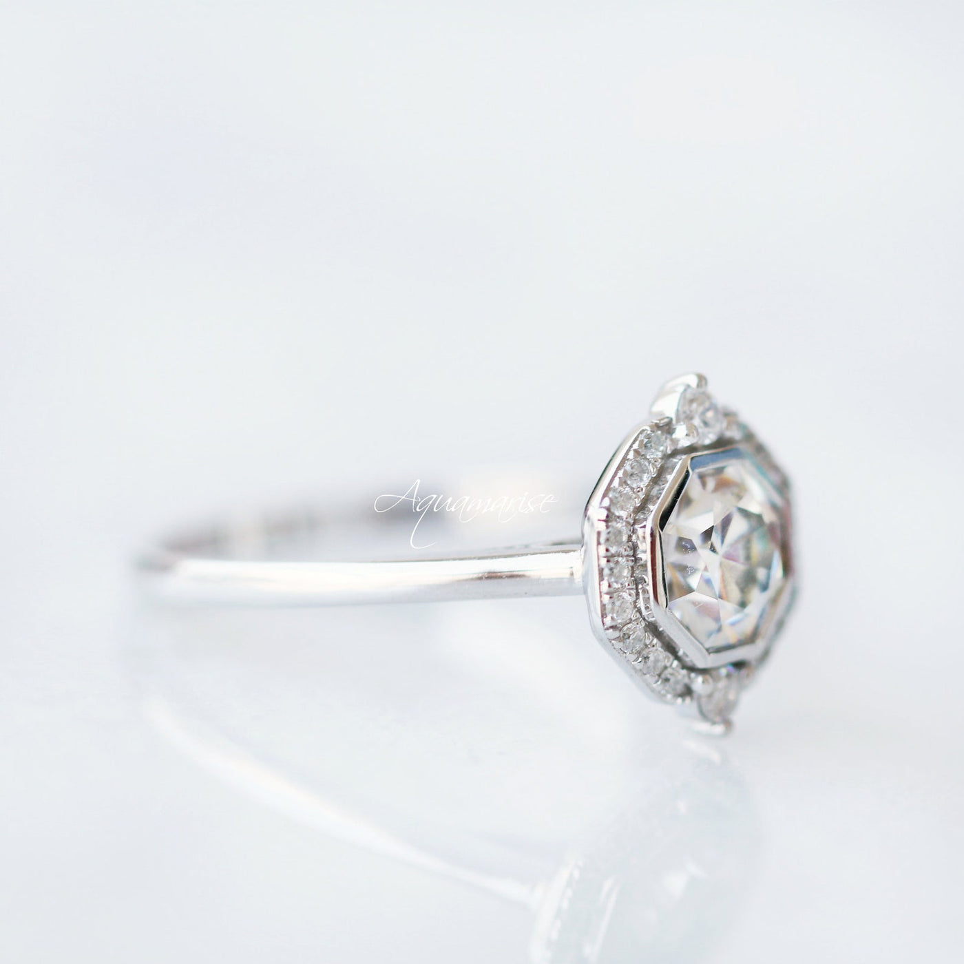 Octavia White Sapphire Ring- Sterling Silver