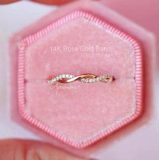 Petite Twisted Vine Wedding Band in 14K Solid Yellow Gold