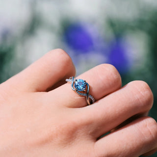 Entwined Aquamarine Ring- Sterling Silver