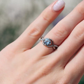 Entwined Aquamarine Ring- Sterling Silver