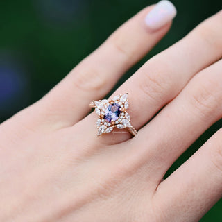 Stella Alexandrite Ring- 14K Rose Gold Vermeil