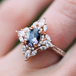 Stella Alexandrite Ring- 14K Rose Gold Vermeil