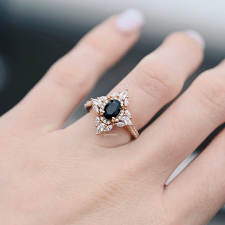 Stella Black Onyx Ring- 14K Rose Gold Vermeil