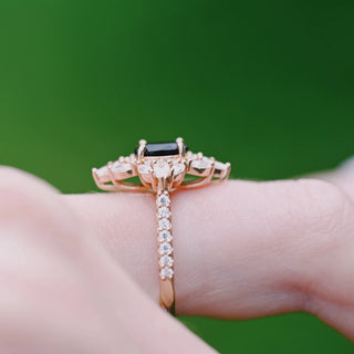 Stella Black Onyx Ring- 14K Rose Gold Vermeil