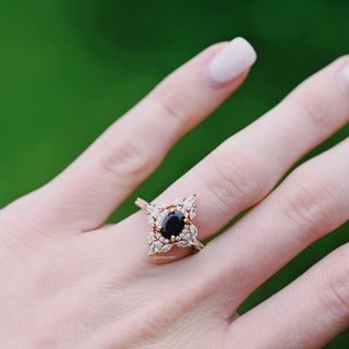 Stella Black Onyx Ring- 14K Rose Gold Vermeil