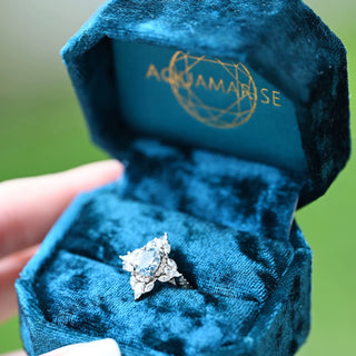 Stella Oval Cut Aquamarine Vintage Engagement Ring in Sterling Silver