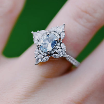 Stella North Star Aquamarine Engagement Ring- Sterling Silver