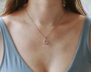 Iris Oval Blush Pink Morganite Necklace in 14K Rose Gold Vermeil