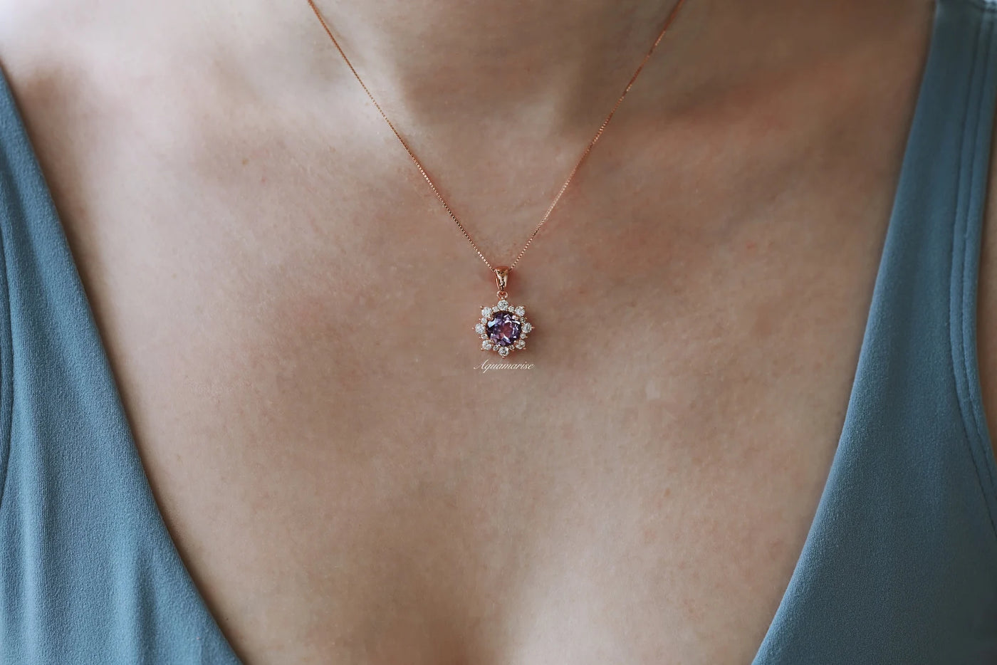Snowflake Alexandrite Necklace- 14K Rose Gold Vermeil or Sterling Silver