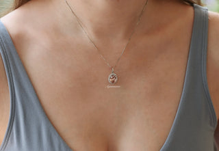 Iris Blush Pink Oval Morganite Necklace in Sterling Silver