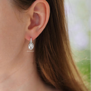 Simulated Diamond Dangle Earrings in Sterling Silver
