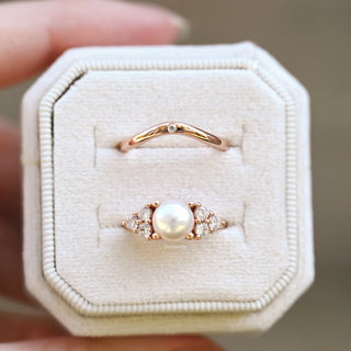 Natural Freshwater Pearl Ring Set in 14K Rose Gold Vermeil