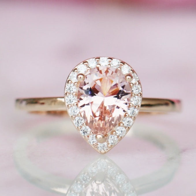 Camila Morganite Ring- 14K Rose Gold Vermeil