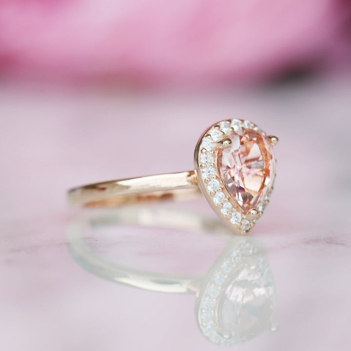 Camila Morganite Ring- 14K Rose Gold Vermeil