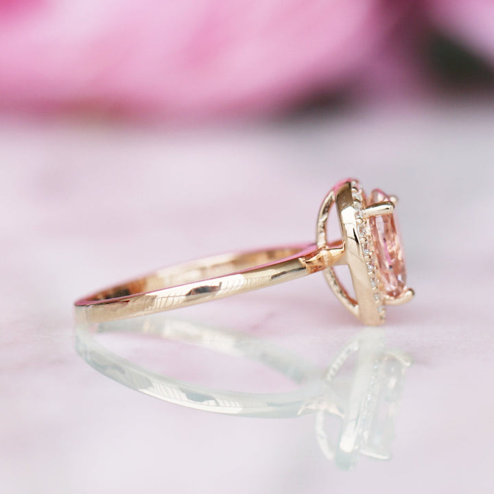 Camila Morganite Ring- 14K Rose Gold Vermeil