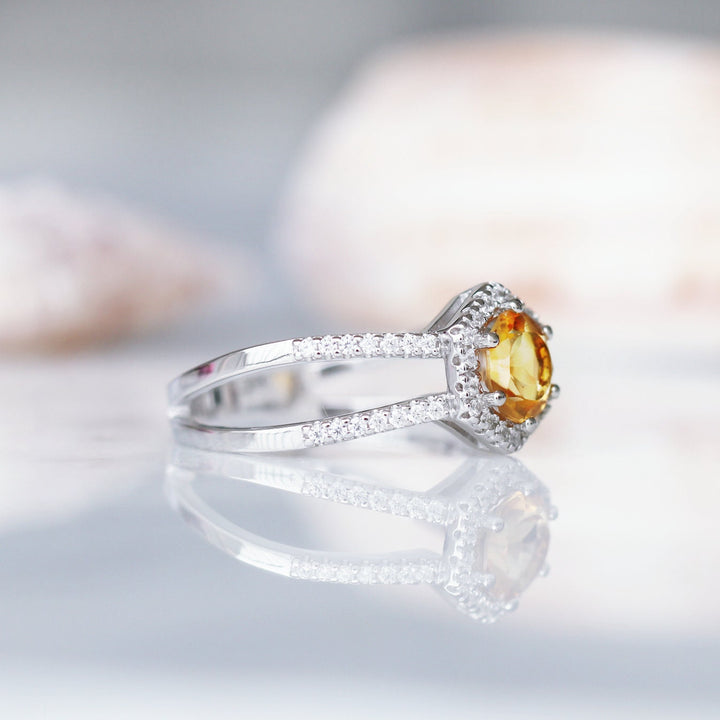 Lyla Citrine Ring- Sterling Silver