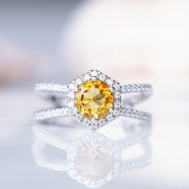 Lyla Citrine Ring- Sterling Silver