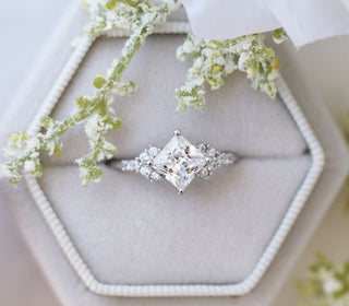 Ellie Simulated Diamond Engagement Ring in Sterling Silver